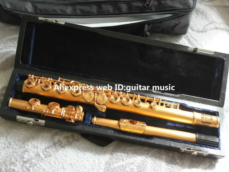 New Arrival Professional Flute Matte gold 16 holes carved CTE Brand