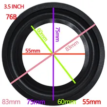 Черное 3,5 дюймовое ПЕРФОРИРОВАННОЕ резиновое кольцо из вспененного материала для динамика, запасные кольца для ремонта динамиков или DIY 1 пара