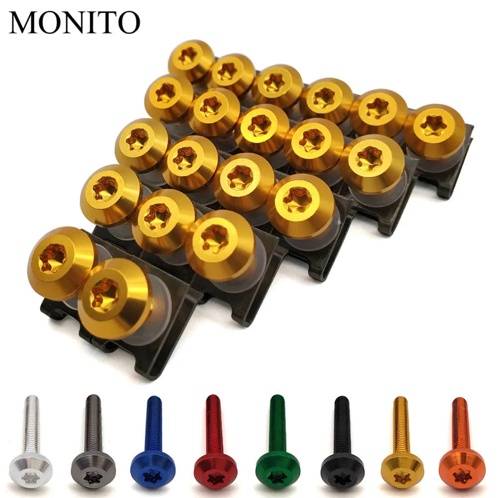 

20pcs For Honda Grom Cb190r Cbr250r Yamaha Fz1 Fz6 Ybr 125 Bmw F800r buell Motorcycle Fairing Body Bolt Screw Spring Nuts Kit M6