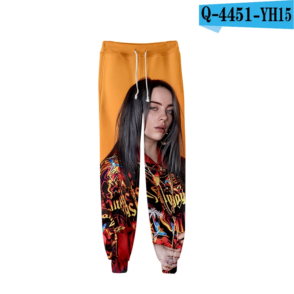 3D Billie Eilish брюки с принтом повседневные весенние повседневные штаны для бега женские и мужские 3D брюки тонкие крутые горячая Распродажа брюки 4XL - Цвет: white