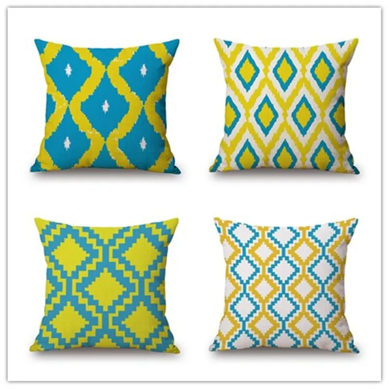 Nordic Style Bohemia Geometry Pattern Printed Cotton Cushion Cover decoration 