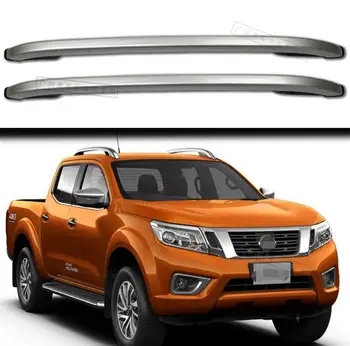 

For Nissan NAVARA Aluminium alloy Silver Top Roof Rails Rack Side Bars Decoration Trim Car Accessories