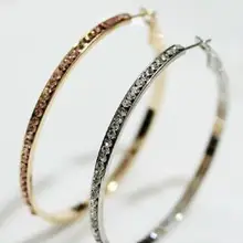 LEMOER популярные модные золотые серебряные 100 мм большие кристаллы стразы круглые серьги-кольца для женщин brincos ouro