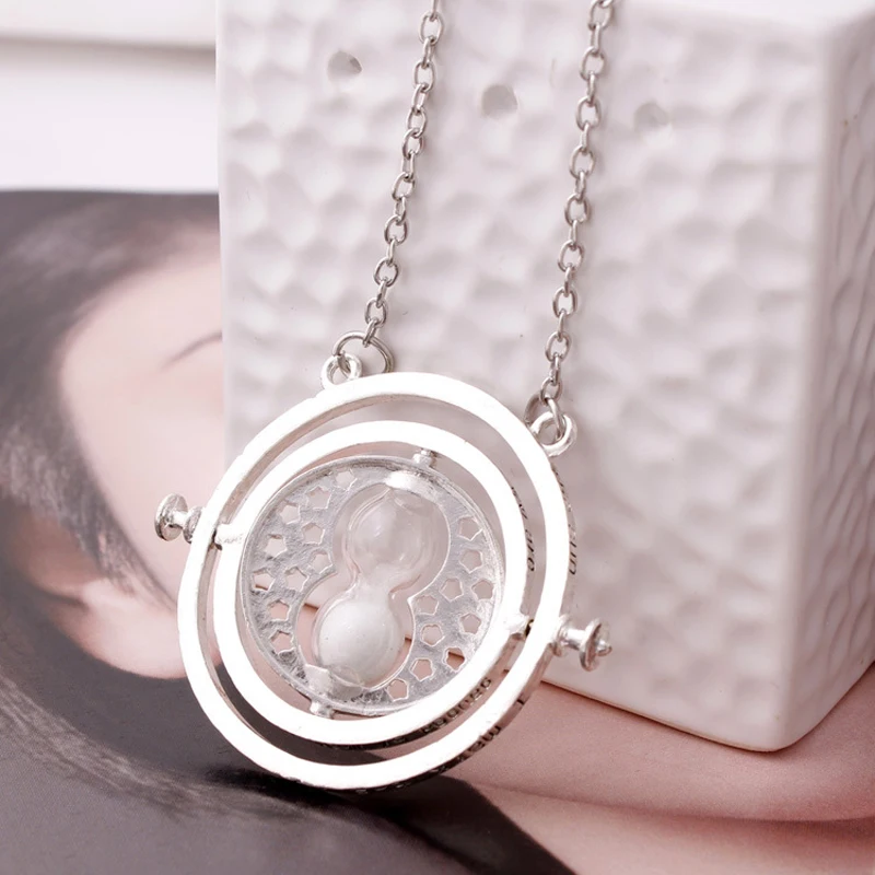Ожерелье Time Turner с вращающимися спинками подвеска в виде золотых песочных часов
