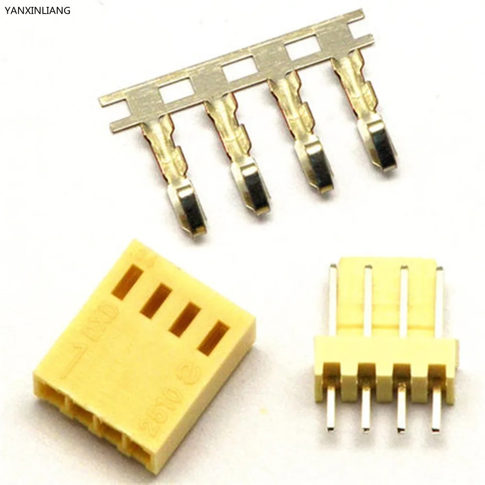 

50Sets KF2510 4Pin Connector Kit Straight Pitch 2.54mm Pin Header+Terminal+Housing