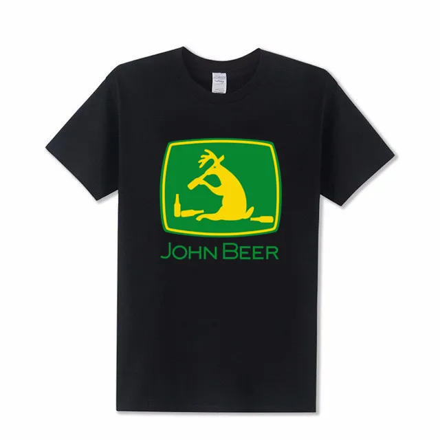 Горячие предложения простая Футболка Джон пиво воздушный фильтр Забавный Логотип Футболка Размер XS-3XL вырез лодочкой
