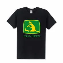 Горячие предложения простая Футболка Джон пиво воздушный фильтр Забавный Логотип Футболка Размер XS-3XL вырез лодочкой