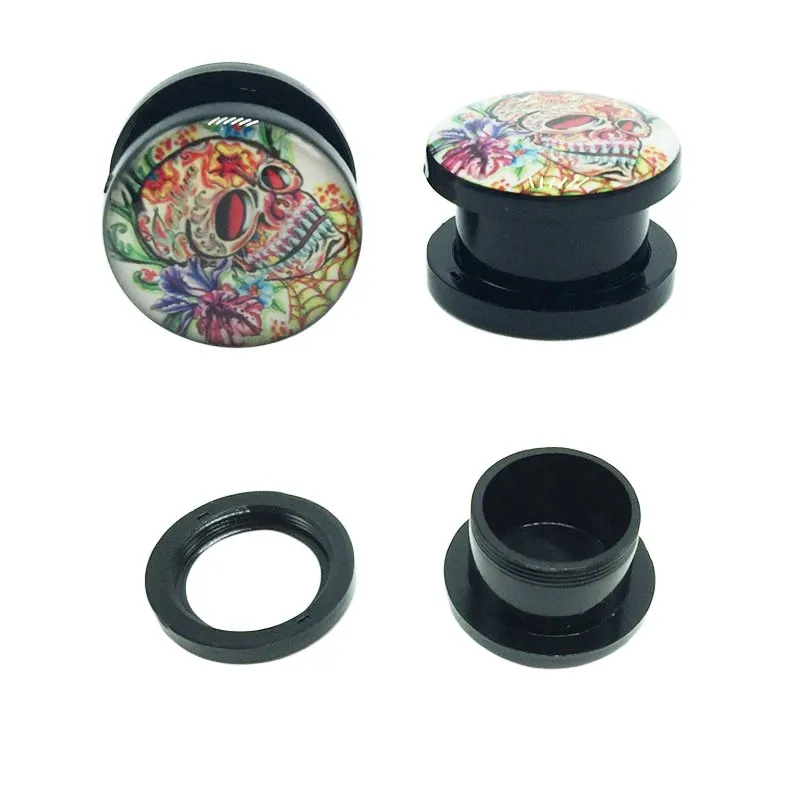 1 pair fashion men's ear plugs and tunnels ear expanders stretchers for women 6mm-20mm body piercing jewelry free shipping1