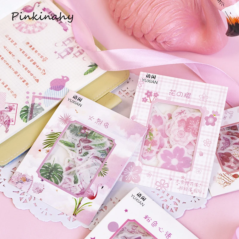 

40 x Pink Flamingo Strawberry Cherry Girl Bullet Journal Decorative Stationery Stickers Scrapbooking DIY Diary Album Stick Label