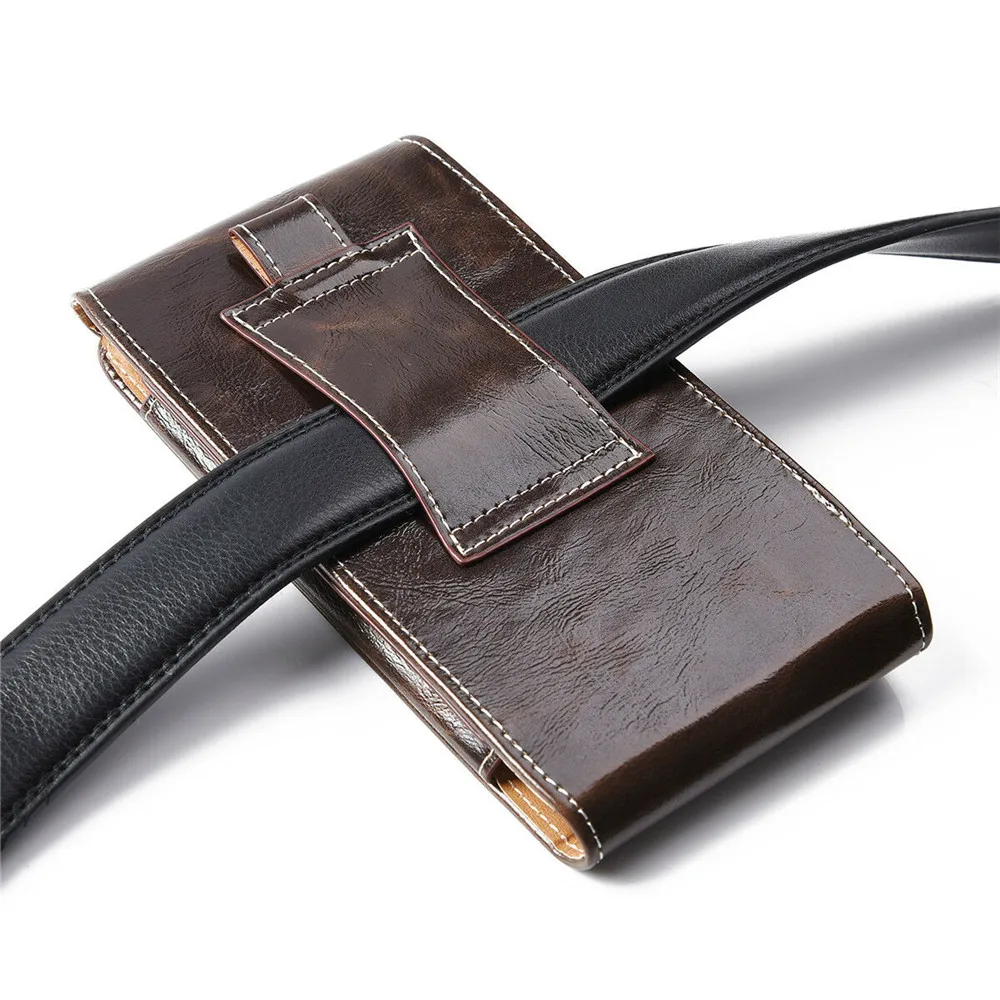 For iphone 6 6s 7 8 plus universal leather phone pouch case belt clip waist bag 4.75.5 inch for iphone 6 7 8 magnetic holster  (1)