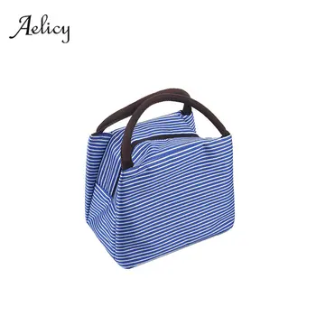 

Aelicy Striped Cold Insulation Lunch Bag Thicker Punch Pack Ice Pack Student Portable Waterproof Box Bag Canvas Lunch Bag 2020 L