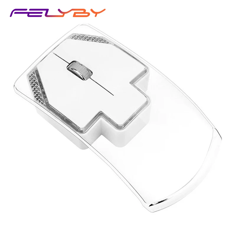 FELYBY V6 креативная тонкая прозрачная красочная светящаяся беспроводная мышь для