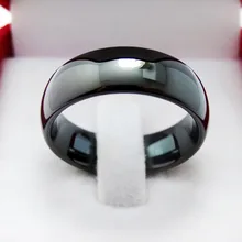 De Calidad superior 8 MM Negro Dome Mens Anillo de Carburo de Tungsteno Para La Boda Del Envío de Grabado