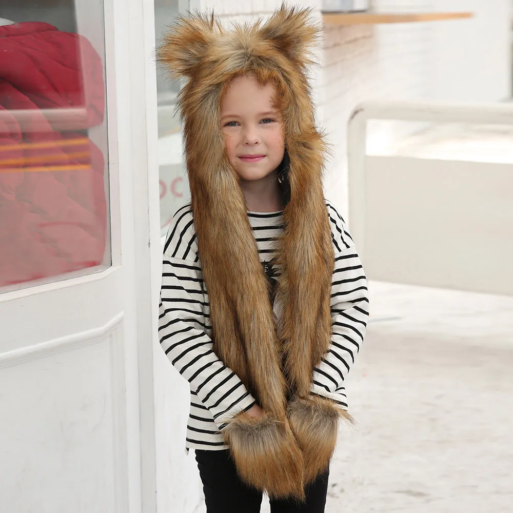 

Winter Baby Toddler Kids Boys Girls Faux Fur Cute Animal Ear Beanie Warm Hat Cap newborn photography props baby hat 2018