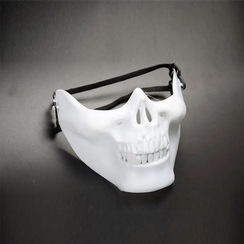 

Half Face Skull Plastic Chin Mask Cs Outdoor Field Protective Face Mask Party Masquerade And Decorative Props