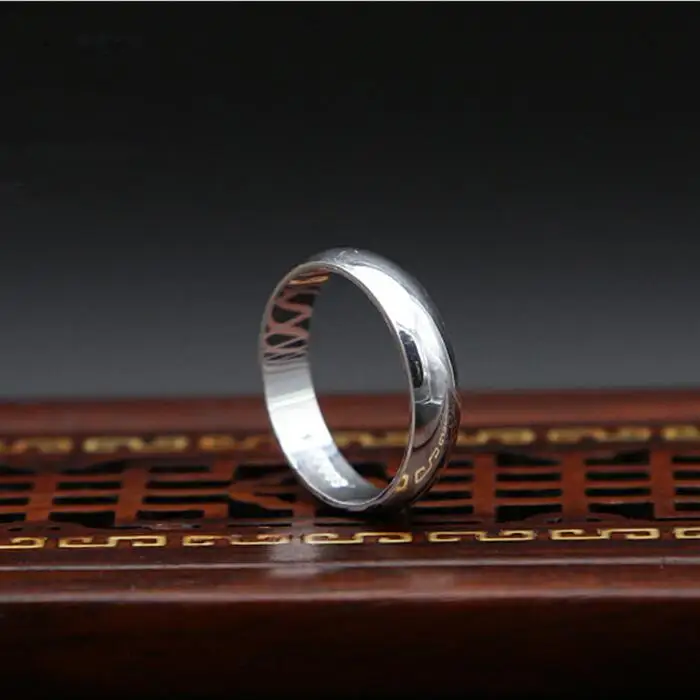 Anillo liso de plata fina 990 para hombre y mujer, sencillo, liso, banda en joyas para parejas de plata de ley 990, anillo de boda, anillo de cola, regalo