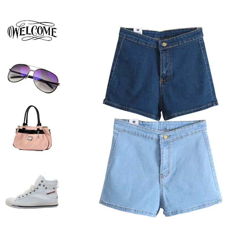 H51520 Oufan summer new Korean version was thin elastic waist denim shorts hot pants big yards | Женская одежда