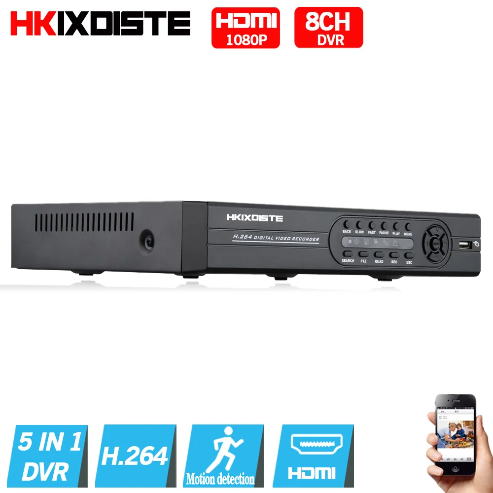 

1080N 8 Channel 8CH Surveillance Video Recorder Hybrid 5 in 1 WIFI Onvif NVR TVI CVI AHD DVR Free Shipping for 2MP CCTV Camera