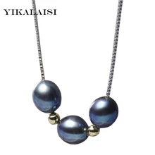 YIKALAISI 925 серебро ювелирное пресноводное жемчужное ожерелье натуральный кулон из натурального жемчуга