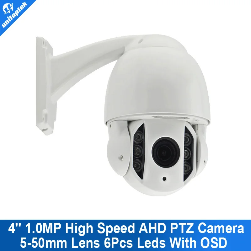  4'' Mini 1.0MP mini High Speed Dome AHD Camera PTZ Security 5-50mm 10x Zoom Outdoor Waterproof  720P 6Pcs IR 60M OSD Menu 