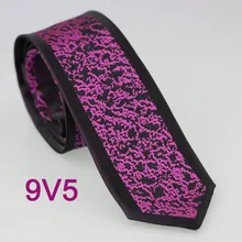 Coachella Галстуки ярко-розовый Мозаика тонкий галстук-бабочка с черным замшевые сапоги из натуральной кожи с 6 см галстук-бабочки для худых Cravate для Для мужчин брак
