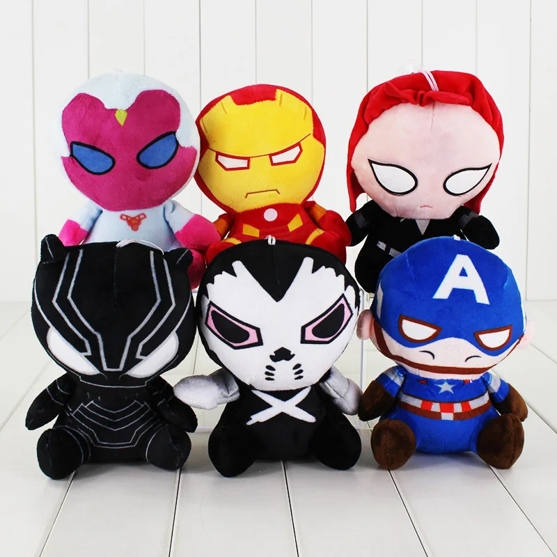 New2016 Marvel Avengers plush toys Iron Man Captain America Hulk Thor SpiderMan BatMan SuperMan Film Soft