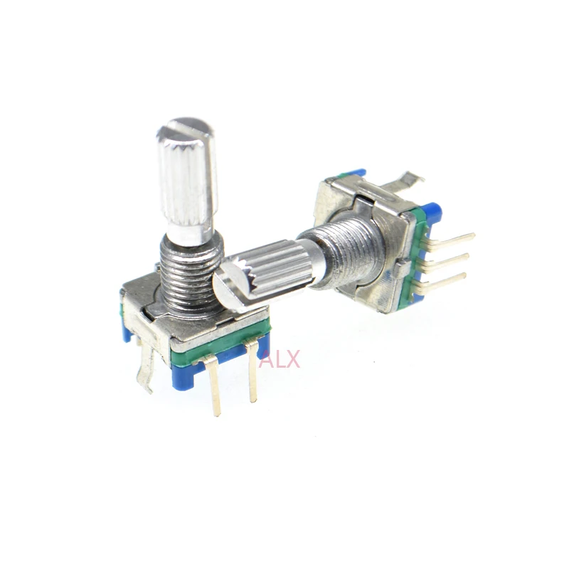 2x Rotary Encoder EC11 Audio Digital Potentiometer with switch 5-Pin handle 20MM