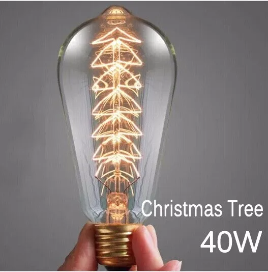 CLAITE лампочка эдисона 40 Вт Ретро Винтаж T45 ST58 T11 T10 T185 T30 BT58 ST64 E27 110 V/220 промышленные лампы накаливания - Цвет: Tree 40W AC220V