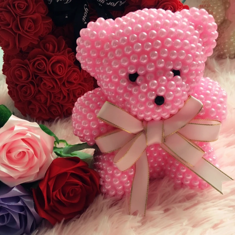

Creative gifts for Valentine's Day Handmade Foam pearl bear Kit 20cm foam bear for creative birthday gift different colors