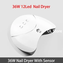 Новейший Светодиодный УФ-лампа 36 Вт, 12 шт., светодиодный Сушилка для ногтей, Гель-лак для ногтей, маникюр с кнопкой таймера, инструменты для дизайна ногтей, зарядка через usb