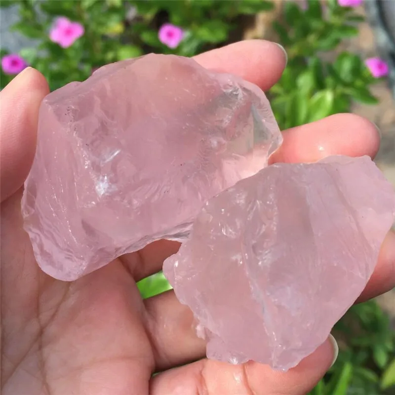 148 г 2 шт натуральный розовый кристалл кварца необработанный образец драгоценного камня
