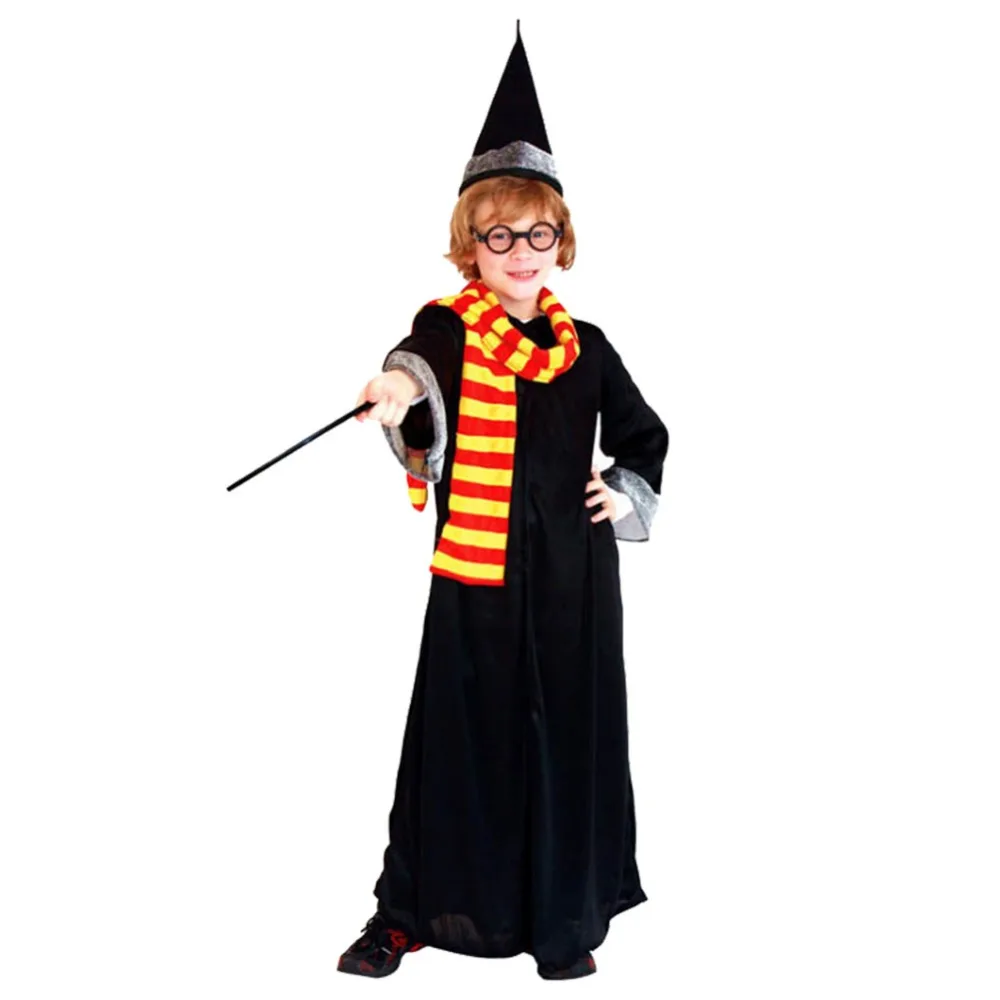 

Kids Magic Robe Gryffindor Uniform Hat Scarf Wand Glasses Hermione Granger Cosplay Costume for Child Halloween Fancy Dress