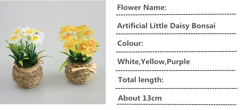 Flone Mini Emulation Flower Green Plant Silk Flowers Potted Little Daisy For Wedding Home Office  Leisure