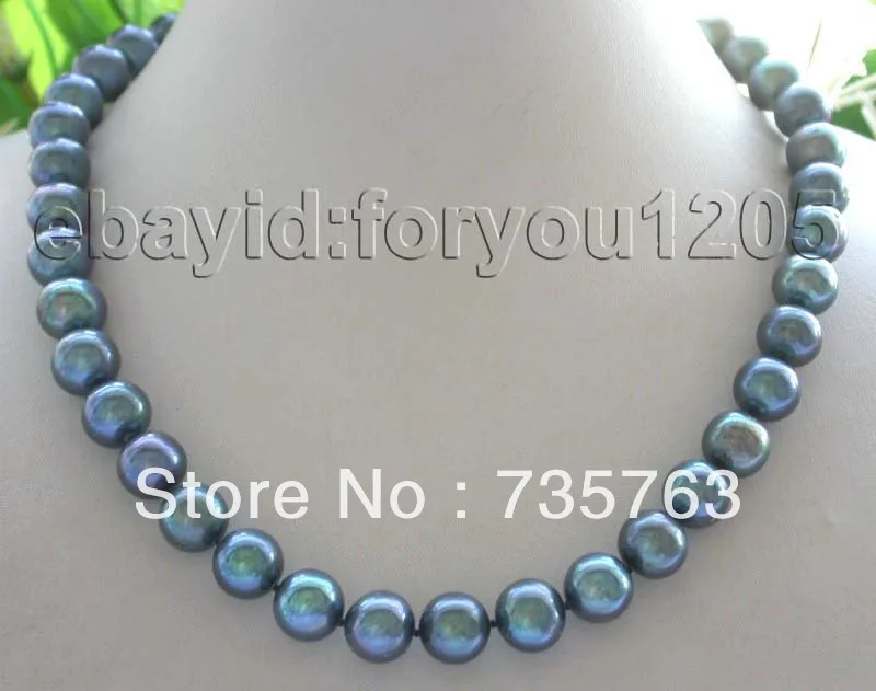 

xiuli 00461 Genuine Natural 12mm Peacock Round pearl necklace