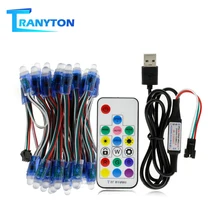 WS2811 RGB светодиодный модуль шнура DC5V полноцветный светодиодный пиксельный светильник IP68 водонепроницаемый RGB цветной светодиодный модуль с 17key контроллером