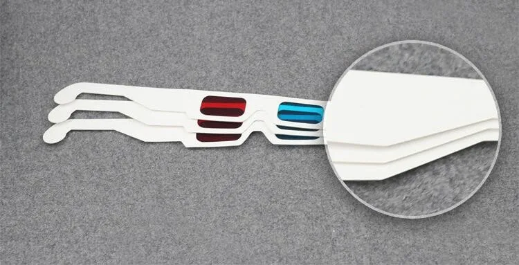 1000 шт новейшая бумажная оправа 3D очки красный синий/голубой цвета DHL
