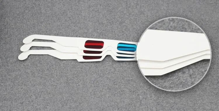 1000PCS Newest Paper Frame 3D Glasses Red Blue / Cyan Colors DHL Free Shipping