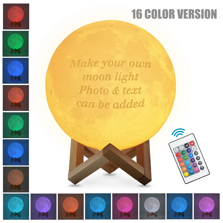 Customized 2/16 Colors 3D Print LED Moon Light Touch Switch Night Lamp with 24Keys Remote for Baby - 32983247798 Customized 2/16 Colors 3D Print LED Moon Light Touch Switch Night Lamp with 24Keys Remote for Baby - 32983247798