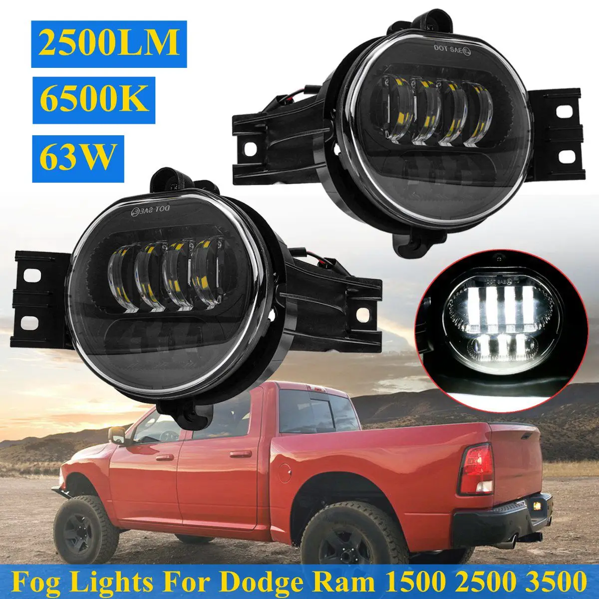 

Front LED Car Front Bumper Fog Light Lamp For Dodge Ram 1500 2002-2008 2500 3500 2003-2009 Durango 2004-2006 Car light Styling