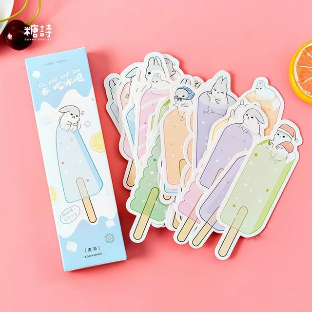 n53 30pcs pack cool summer style ice cream decorative paper bookmark