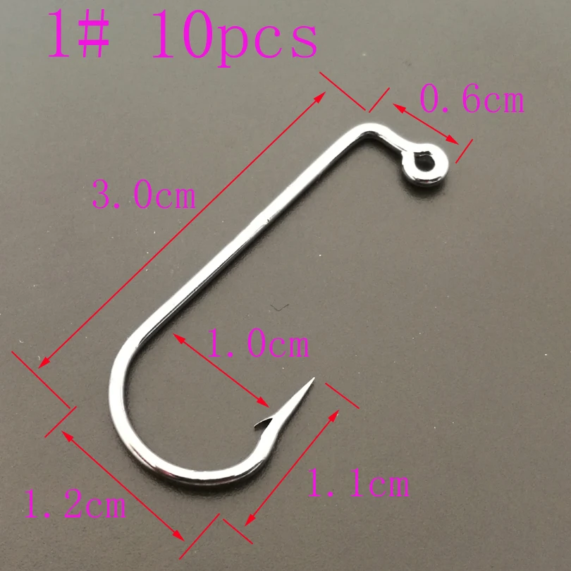 Gancho de Aço Ganchos de Água Pces Each Aberdeen Offset Gabarito Carbono Alto 90 Graus Haste Dobrado Salgada 2 1 - 0 3 50 Size10pcs 9 High Quality Esporte e Lazer