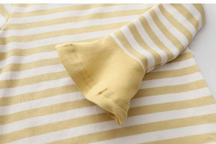 2018 Spring Autumn 2-11 12 Year Teenager Children Sweet Striped O-Neck Baby Long Flare Trumpet Sleeve Kids Girls Basic T-Shirts (22)