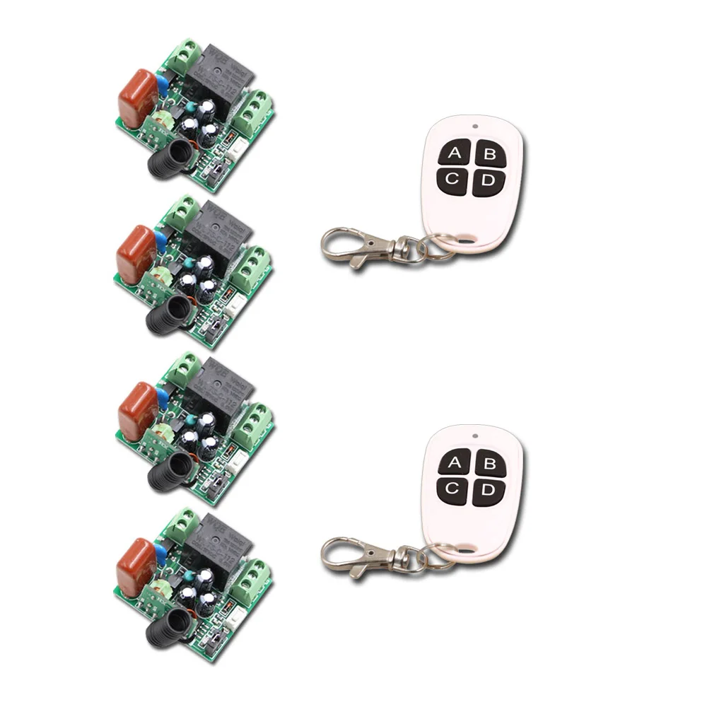 AC 220V 1CH 10A wireless remote control switch 4 Receiver & 2 Transmitter smart RF remote control switch 315/433Mhz AC 220V 1CH 10A wireless remote control switch 4 Receiver & 2 Transmitter smart RF remote control switch 315/433Mhz