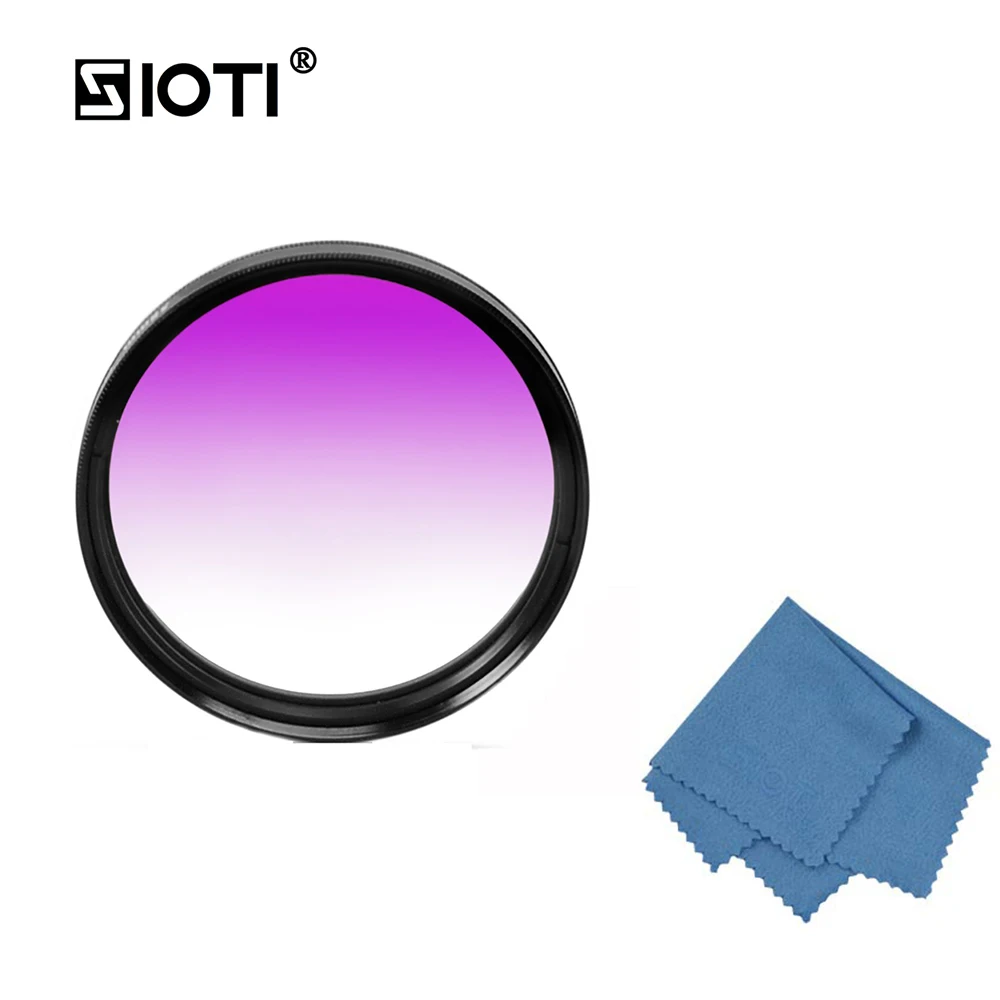 

SIOTI 30/37/43/62/67/72/77/82 Gradient Camera Color Filter with Cleaning Cloth for Canon for Nikon for Sony for DSLR Camera Lens