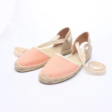 2017 New Arrival Classic Bowtie Canvas Espadrille Women Ballet Flats Elastic Band Straw Linen Shoes Stripe Gingham Zapatos Mujer