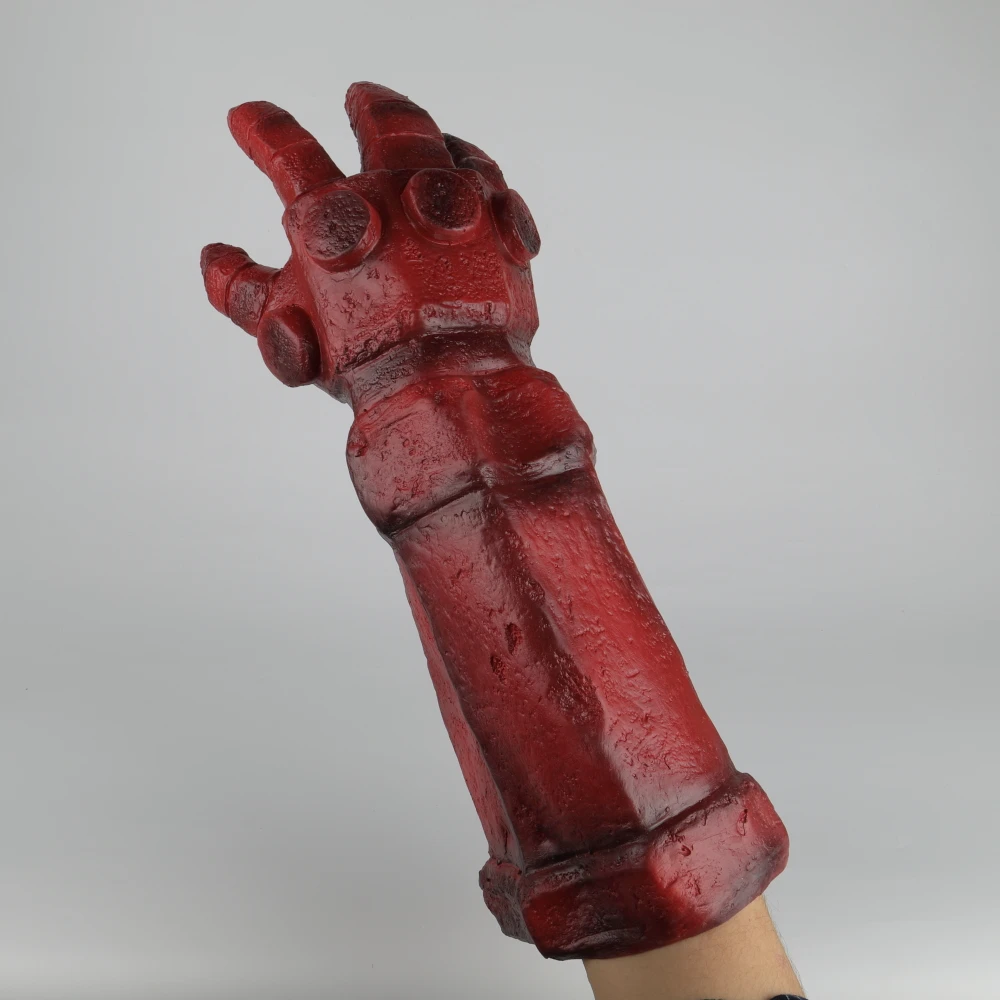 Hellboy Rise of the Blood Queen Glove Right Hand Cosplay Gloves Accessories Armor Latex Hand Gauntlet Party Halloween (17)
