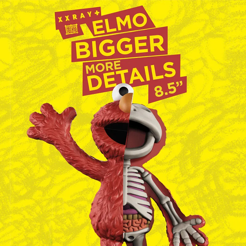 

KAWS Sesame Street ELMO Anatomy OriginalFake BFF Street Art PVC Action Figure Collection Model Toy M395