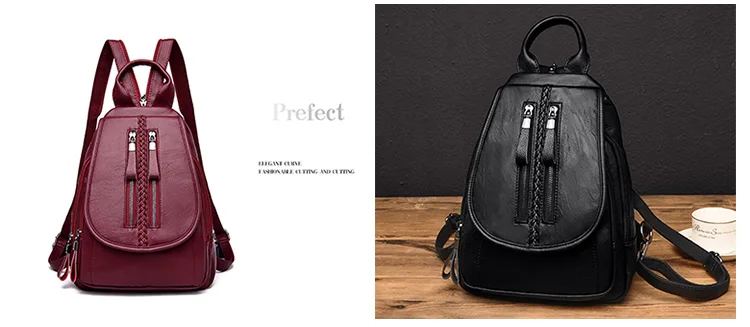 Женский рюкзак, дизайнерская Высококачественная кожаная женская сумка, модная школьная сумка с двойным замком, рюкзаки дорожные сумки