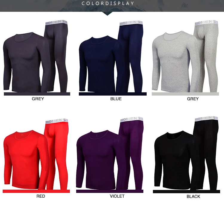 mens long underwear sets Mens Thermal Underwear Sets Male Winter Warm O-neck Underwear Suit Trousers Modal Man Thin Section Long Johns M-3XL 2017 cotton long underwear