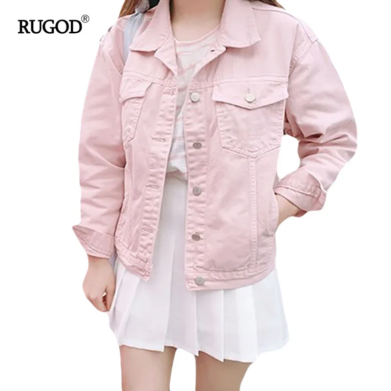 Buy RUGOD 2017 Casual Women's Spring Autumn Pink Denim